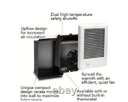 120-Volt Electric Wall Fan Heater 9 in. X 12 in. 1500-Watt Indoor White Cadet