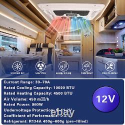 12V RV Air Conditioner Electric Rooftop AC Unit Heat&Cool Fit Trailer Motorhome