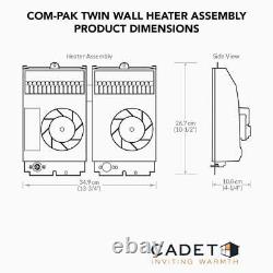 208-volt 3,000-watt Com-Pak Twin In-wall Fan-forced Replacement Electric Heater