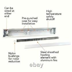 240-Volt Electric Baseboard Heater In White 96 In. 2500-Watt Convection Heating