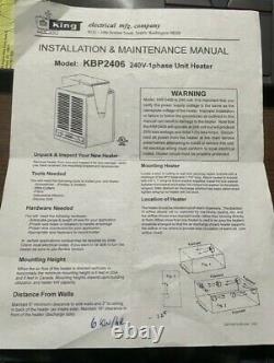 240 volt heater fan- KBP 2406 240v-1 phase unit heater. Pic-a-watt no