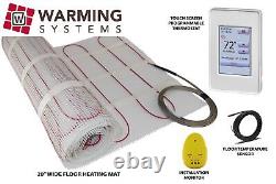 240V Radiant Floor Heat System Electric Mat Tile Warm Heated All Sizes withThermo