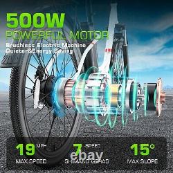 26 Electric Bike, Electric Cruiser Bike 500W 48V Ebike 22MPH Electric Bicycle
