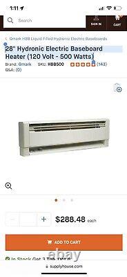 28 Hydronic Electric Baseboard Heater (120 Volt 500 Watts)