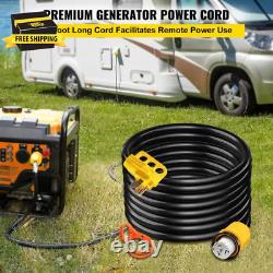30 Ft. 50 Amp 250 Volt 12 000 Watt Black Cable Generator Power Cord ETL Listed