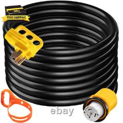 30 Ft. 50 Amp 250 Volt 12 000 Watt Black Cable Generator Power Cord ETL Listed