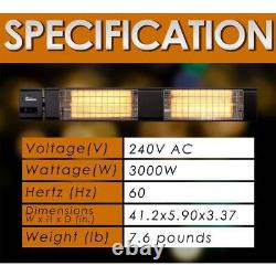 3000-Watt, 240-Volt Indoor/Outdoor Electric Carbon Infrared Patio Heater with in