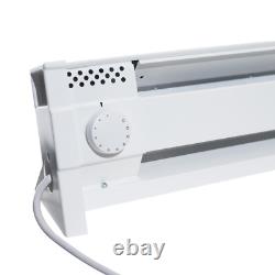48 1,500-Watt Portable Electric Baseboard 120-Volt White Built-In Thermostat
