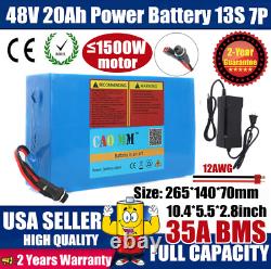 48V 20AH Li-ion Battery for? 1500W EBike Scooter Electric Bicycle Charger 35A BMS