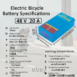 48V 20AH Li-ion Battery for? 1500W EBike Scooter Electric Bicycle Charger 35A BMS