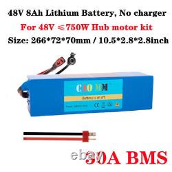 48V 8AH Lithium ebike Battery for? 750Watt Electric Scooter Bicycle 30A BMS 13s3p