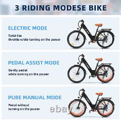 500W Ebike 26 Electric Bike Bicycle 25Mph CommuterTire Mountain Bikes Adults