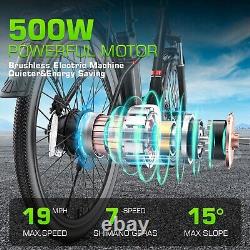 500W Electric Bike 26in Electric Cruiser Mountain Bicycle 20MPH EBike Commuter^