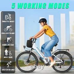 500W Electric Bike for Adults, 26 Commuter Ebike Cruiser Bicycles with Rear Rack