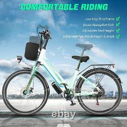 500W Electric Bike for Adults, 26 Commuter Ebike Cruiser Bicycles with Rear Rack