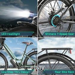 500W Electric Bike for Adults, 26 Commuter Ebike Cruiser Bicycles with Rear Rack
