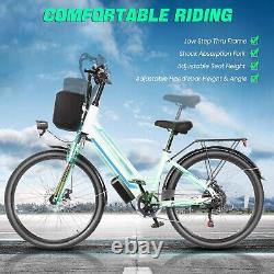 500W Electric Bike for Adults 48V Bicycle Commuter Ebike 21 Speed with Rear Rack