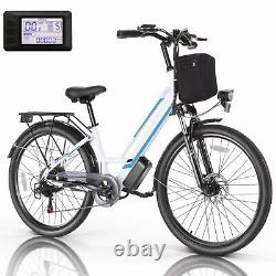 500W Electric Bike for Adults 48V Bicycle Commuter Ebike 21 Speed with Rear Rack