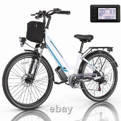 500W Electric Bike for Adults 48V Bicycle Commuter Ebike 21 Speed with Rear Rack