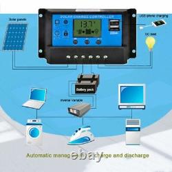 6000W Complete Solar Panel Kit with Controller & Inverter Home 110V Grid System
