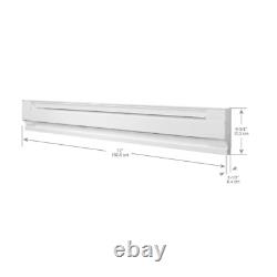 72 In. 240/208-Volt 1,500/1,125-Watt Electric Baseboard Heater in White with Wal