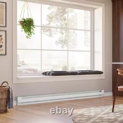 96 In. 240/208-Volt 2,000/1,500-Watt Electric Baseboard Heater in White with Wal