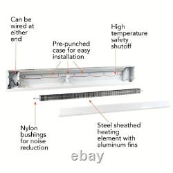 96 in. 2,000/2,500-Watt 240-Volt Electric Baseboard Heater in White