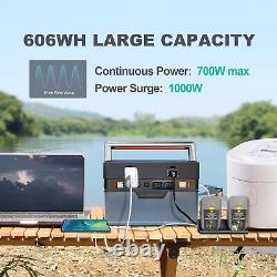 ALLPOWERS Portable Power Station 606Wh 700W Solar Generator Camping