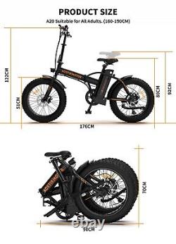 Aostirmotor 20 E-Bike 500W 36V/13A Fat Tire Electric Folding Bike City Bicycle