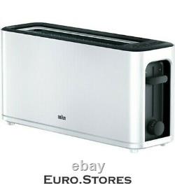 BRAUN HT 3110 WH PurEase Toaster 1000 Watts Silver 2 Slots New 220 Volts Only