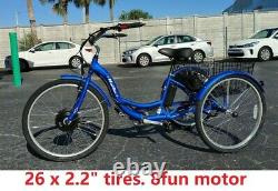 Bistro 48v 1200w adult electric fat bike 26x 3 trike 4LCD panel 48v 17a batt