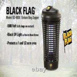 Black Flag 5500 Volt Deluxe 40 Watt Electric Insect Killer Bug Zapper, 1.5 Acre
