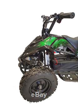 CRAZY QUADS 1000 Watt Electric Children's 36 Volt ATV Quad Bike Green & Black