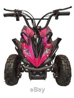 CRAZY QUADS 1000 Watt Electric Children's 36 Volt ATV Quad Bike Pink & Black