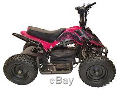 CRAZY QUADS 1000 Watt Electric Children's 36 Volt ATV Quad Bike Pink & Black