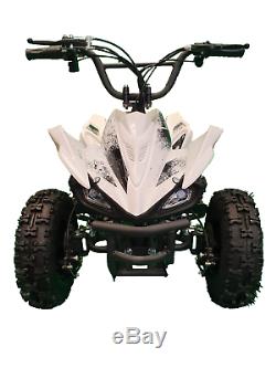 CRAZY QUADS 1000 Watt Electric Children's 36 Volt ATV Quad Bike WHITE & BLACK