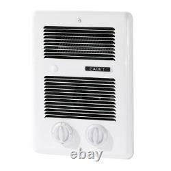 Cadet Bath Heater 1,300-Watt 240-Volt In-Wall Fan-Forced Timer Thermostat White
