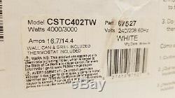 Cadet Com-Pak Twin Heater CSTC402TW 4000 Watt 240 Volts In-Wall Thermostat White