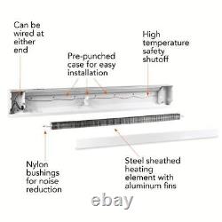 Cadet Electric Baseboard Heater Floor White 60 in. 1,250-Watt 240-Volt Universal