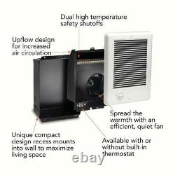Cadet Electric Heater 1,000-Watt 240-Volt Fan-Forced In-Wall Thermostat White