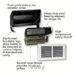 Cadet Fan-Forced Heater 120-Volt Multi-Watt In-Wall Electric Sturdy Steel White