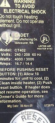 Cadet In-Wall Electric Wall Heater 4000-Watt 240-Volt 450 sq ft