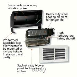Cadet In-Wall Fan-Forced Heater Multi-Watt 240-Volt Register Electric White