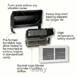 Cadet Register Multi-Watt 240-Volt In-Wall Fan-Forced Heater in White