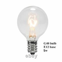 Clear 5W G40 Globe Bulbs for Outdoor String Light Replacement Bulbs