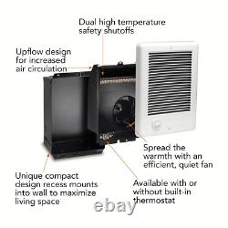 Com-Pak 1,000-Watt 120-Volt Fan-Forced In-Wall Electric Heater White Made In USA