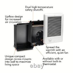 Com-Pak 1,000-Watt 240-Volt Fan-Forced In-Wall Electric Heater in White, No Ther