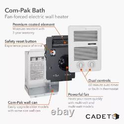 Com-Pak Bath 1,000-Watt 120/240-Volt In-Wall Fan-Forced Heater with Timer in