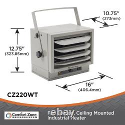 Comfort Zone 5,000-Watt/240-Volt Hard-Wired Fan-Forced Ceiling Mount Heater with
