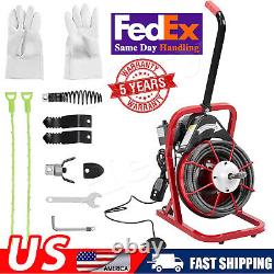 Commercial 50ft x 3/8 Sewer Snake Drain Auger Cleaner Cleaning Machine Plumbing